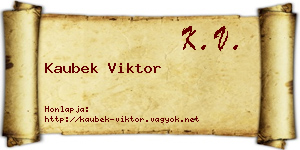 Kaubek Viktor névjegykártya